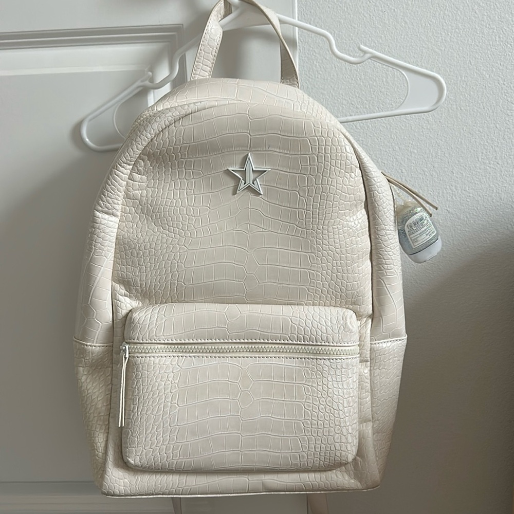 Jeffree Star Faux Crocodile vanilla backpack